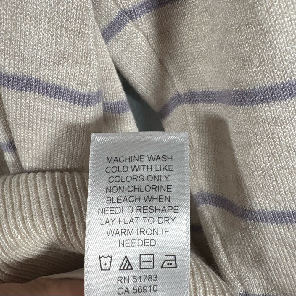 Maurices Sweater Womens M Gray Purple Striped Faux Layered Chiffon Hem Pullover - Picture 4 of 8